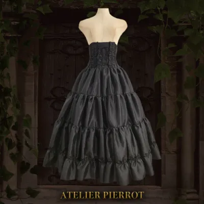 Long Corset Skirt Black