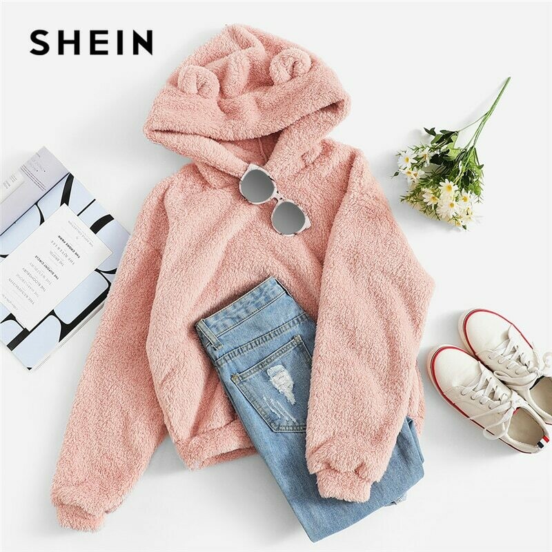Women Sweatshirt Preppy Lovely With Bears Ears