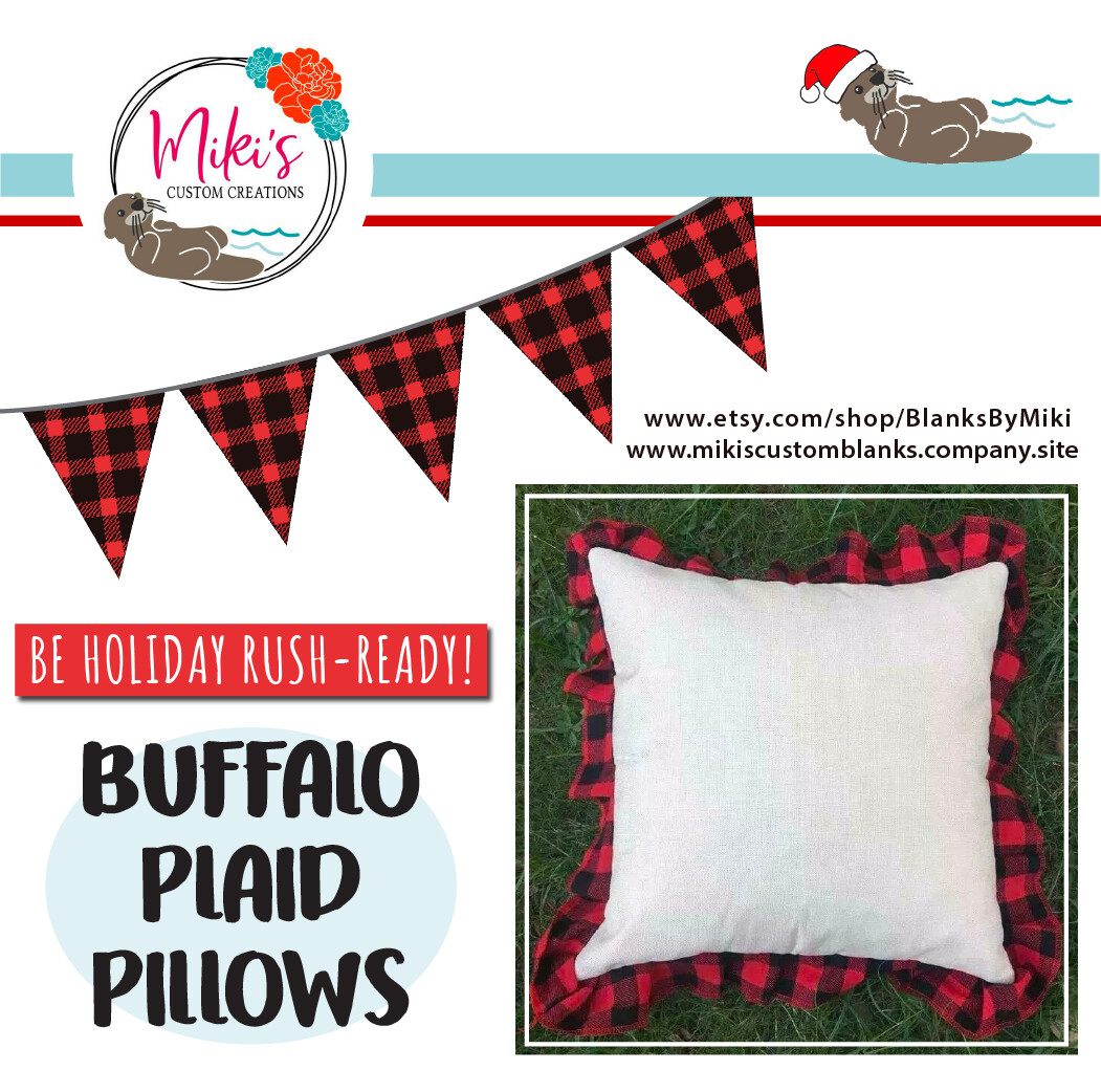 ***RTS***Buffalo Plaid Pillow Cases for Sublimation
