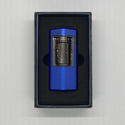 XI-600BL Meridian Soft Flame Lighter Blue &amp; Gunmetal