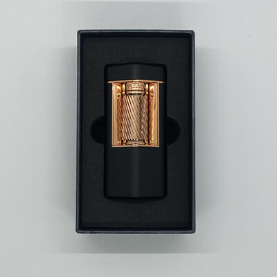 XI-600BKRS Meridian Soft Flame Lighter Matte Black &amp; Rose Gold