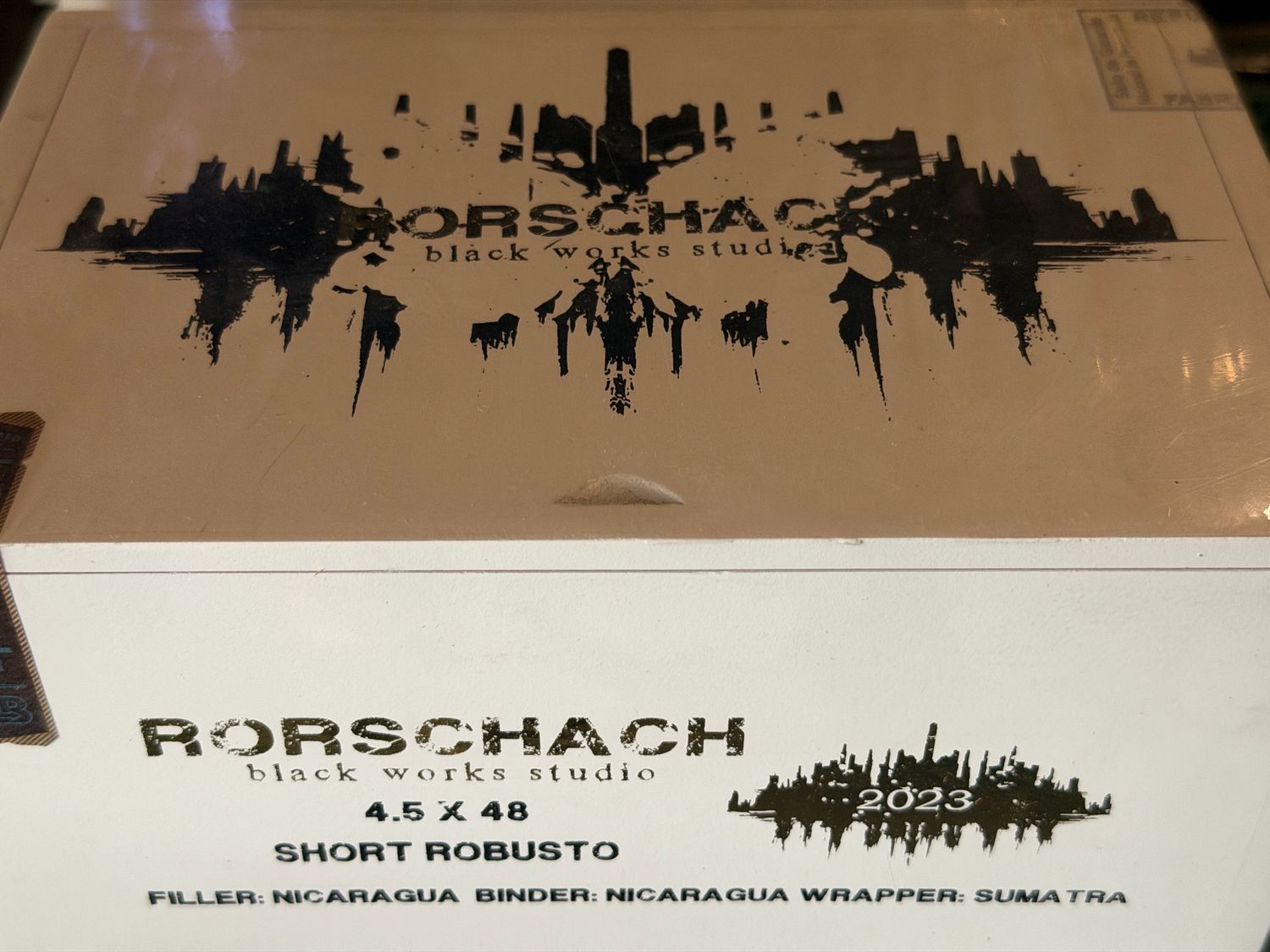 BLK WKS Rorschach Sumatra Short Robusto, 50's