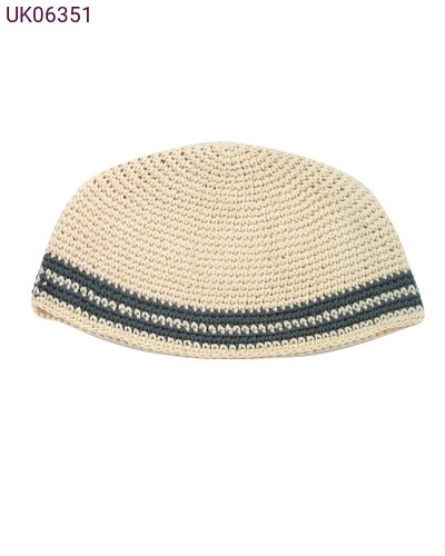 Frik Knit Kippah Beige/Grey 23cm