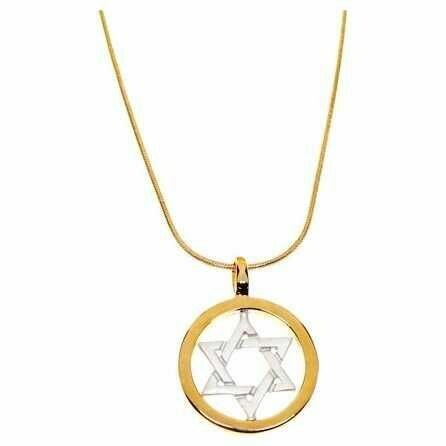 2 Tone Star Circle Pendant