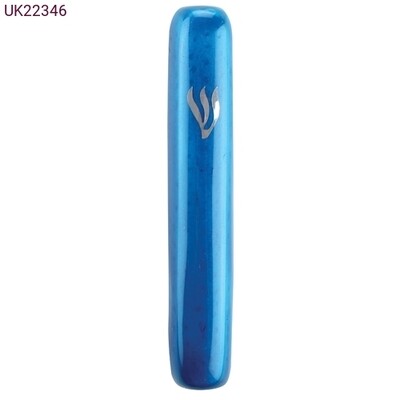 Aluminum Mezuzah - Dk Blue Med