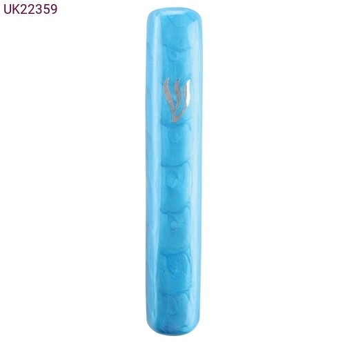 Aluminum Mezuzah - Blue Small