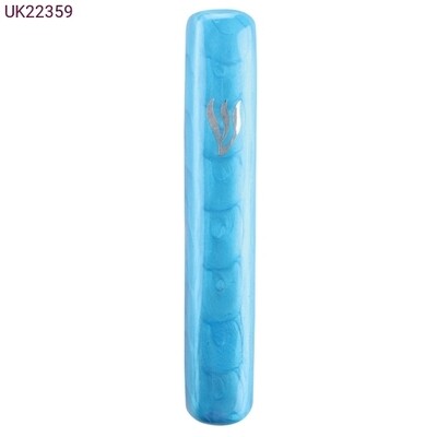 Aluminum Mezuzah - Blue Medium