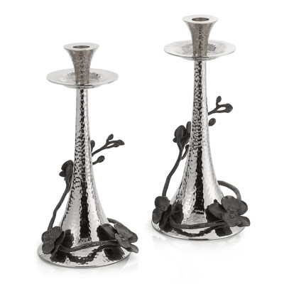 Aram Black Orchid Candlesticks