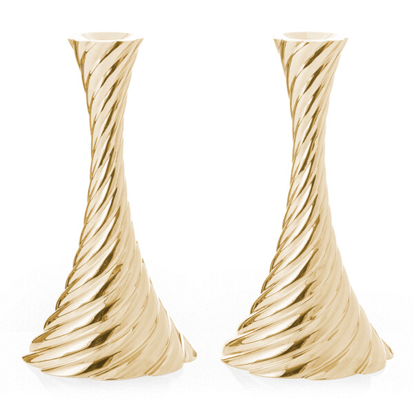 Aram Twist Gold Candlesticks 