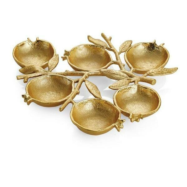Aram Pomegranate 6-Compartment Seder Plate