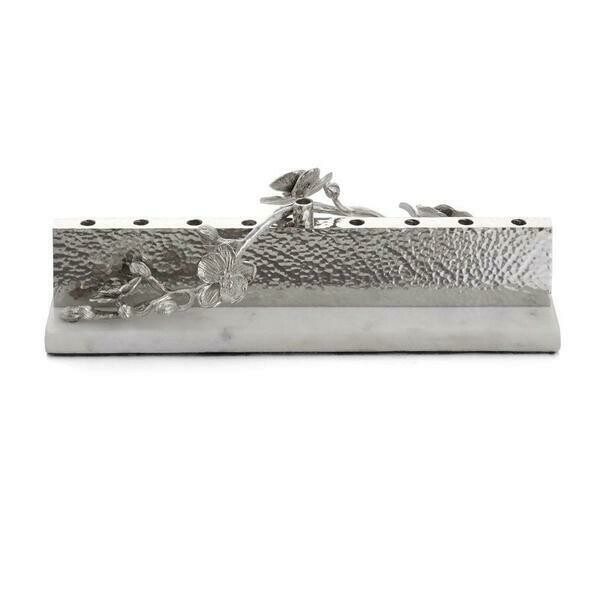 Aram White Orchid Menorah