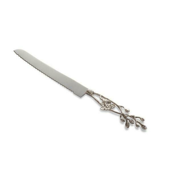 Aram White Orchid Challah Knife