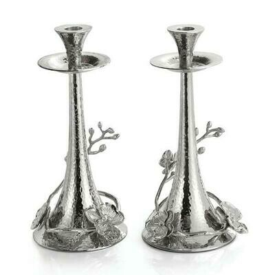 Aram White Orchid Candlesticks