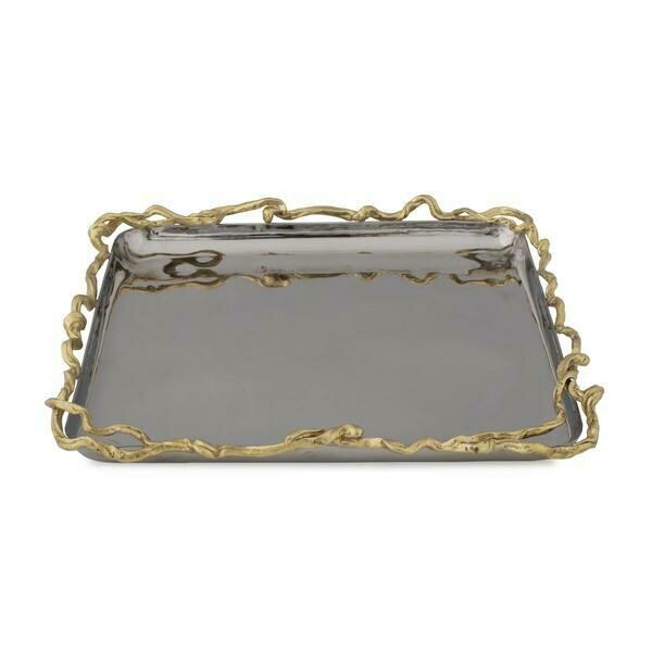 Aram Wisteria Gold Matzah Plate