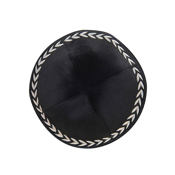 Blk Velvet Kippah YVF3