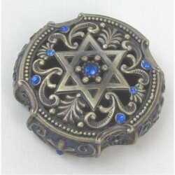 Pewter/Blue Jeweled Collector Box - Star of David