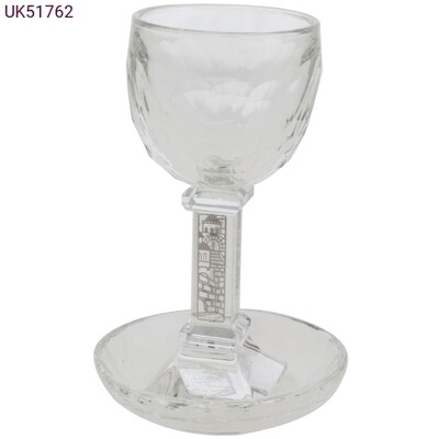 Crystal Kiddush Cup w/ Saucer