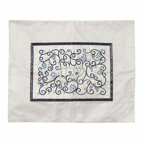 Emanuel Embroidered Ctr Challah  Cover - White