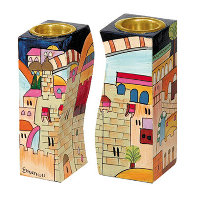 Emanuel Fitted Candlesticks - Jerusalem Multicolor (CS1)