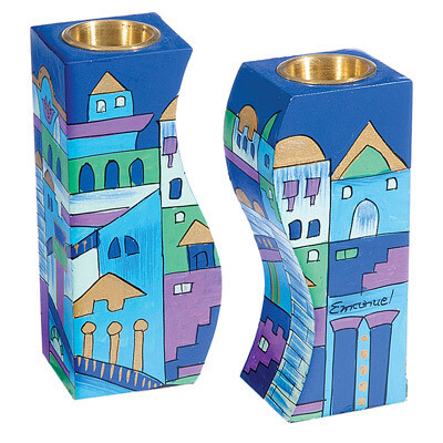 Emanuel Fitted Candlesticks - Jerusalem Blue (CS8)
