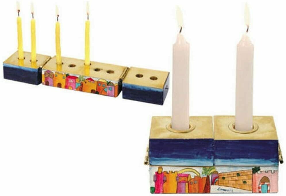 Emanuel Travel Hanukkah/Shabbat Candleholder - Jerusalem