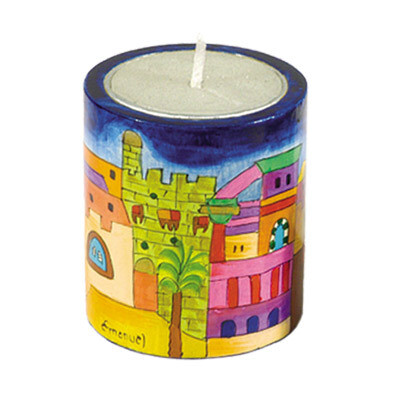 Emanuel Wood Yahrziet Holder - Jerusalem