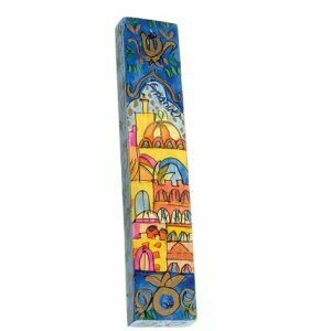Emanuel Wood Mezuzah - Large Jerusalem Oriental