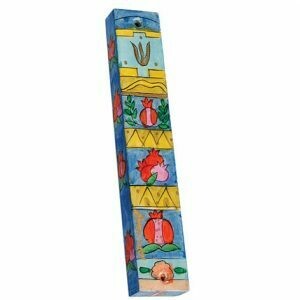 Emanuel Wood Mezuzah - Large Pomegranates