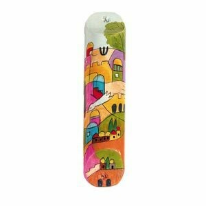Emanuel Wood Mezuzah - Small Jerusalem Doves