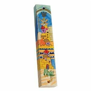 Emanuel Wood Mezuzah - Small Jerusalem Gate