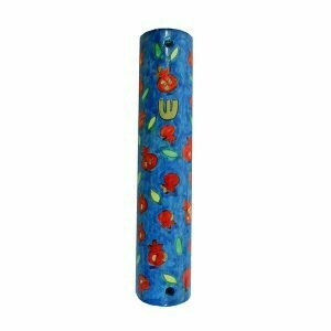 Emanuel Wood Mezuzah - Small Pomegranate Round