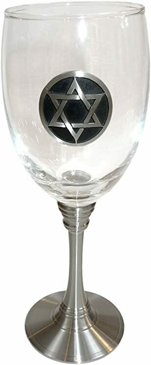 Glass &amp; Pewter Kiddush Cup