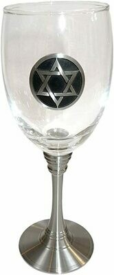 Glass &amp; Pewter Kiddush Cup