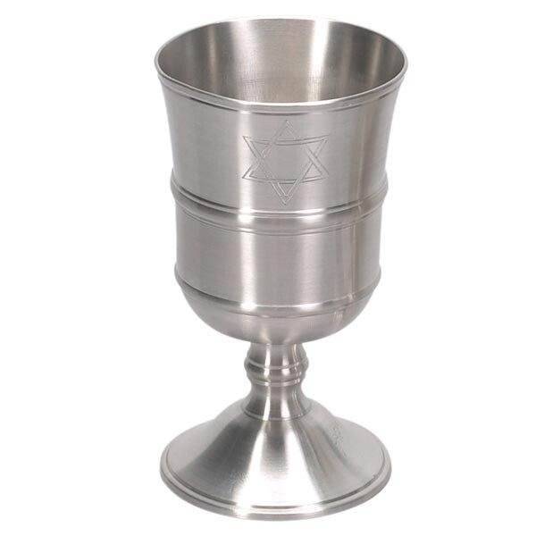 Pewter Kiddush Cup w Star