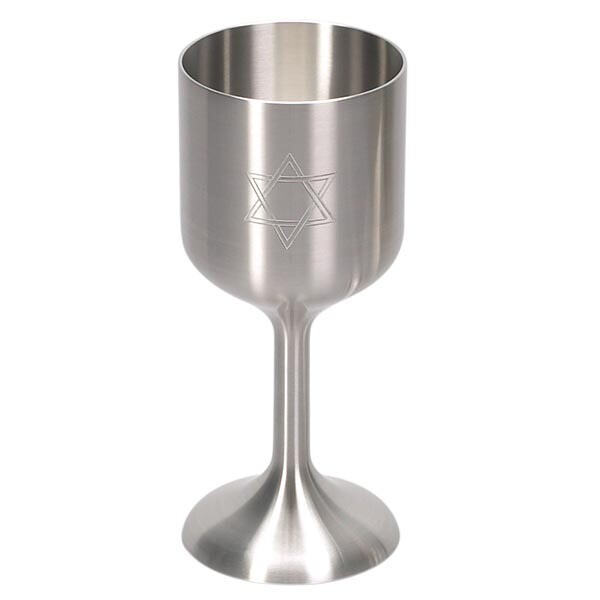SALE Pewter Kiddush Long Stem w/Star