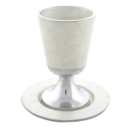 Small Enamel Kiddush Cup - White