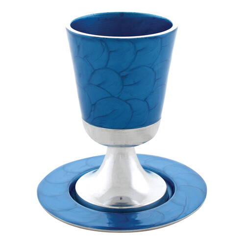 Small Enamel Kiddush Cup - Blue