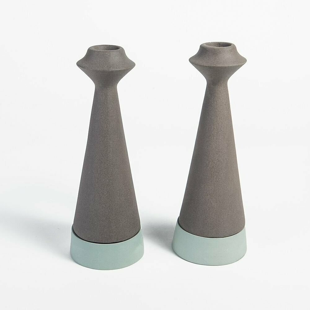 Yahalomis Basalt Candlesticks - Turqoise