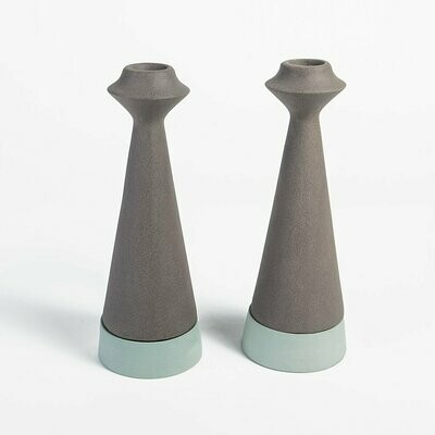 Yahalomis Basalt Candlesticks - Turqoise