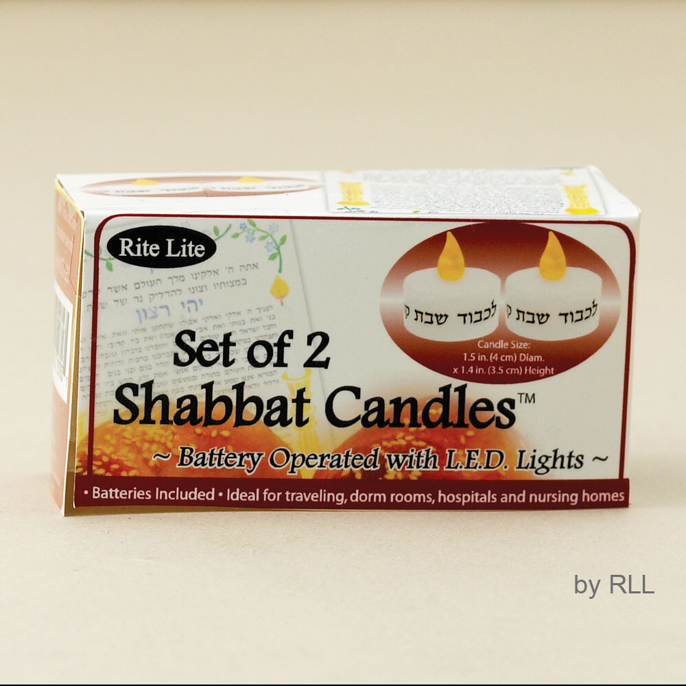 Shabbat Candles set w/Battery LED lights