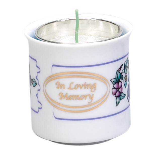 Yahrzeit Ceramic Holder with Candle