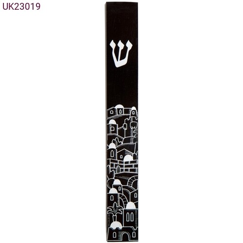 Perspex Jerusalem Mezuzah - Black