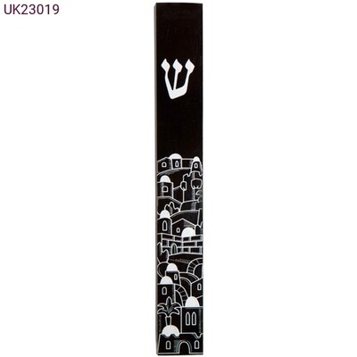 Perspex Jerusalem Mezuzah - Black