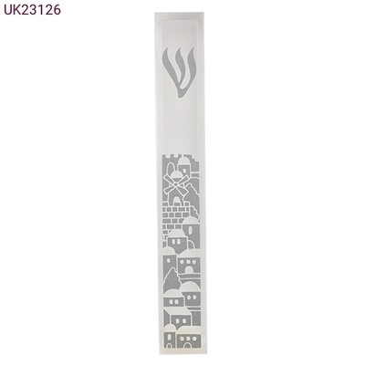 Perspex Jerusalem Mezuzah - Opaque
