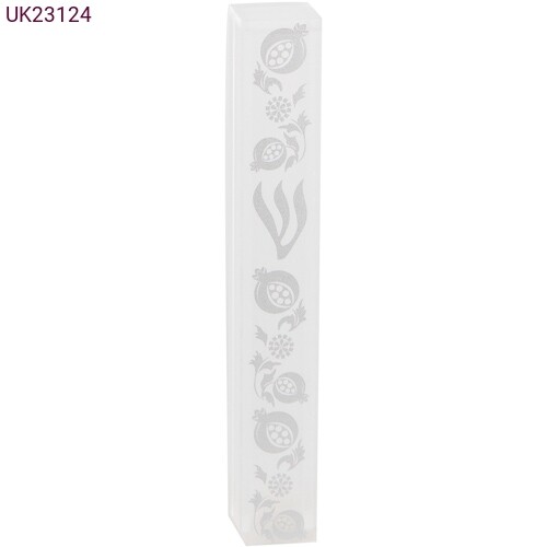 Perspex Pomegranate Mezuzah - Opaque