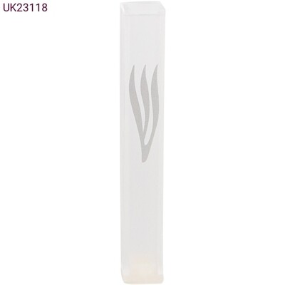 Perspex Shin Mezuzah - Med Silver