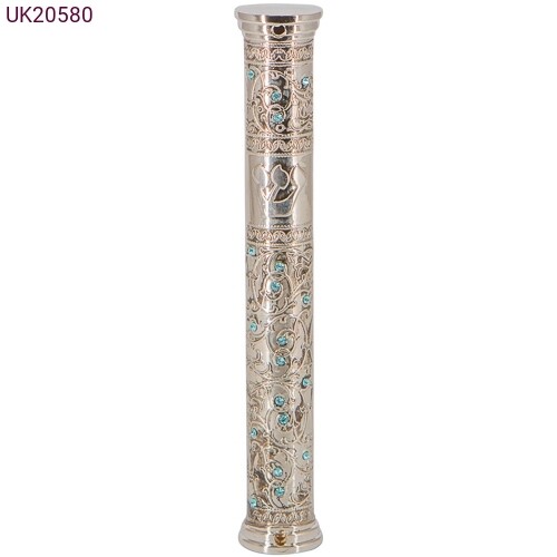 Filigree Cylinder Mezuzah - Med