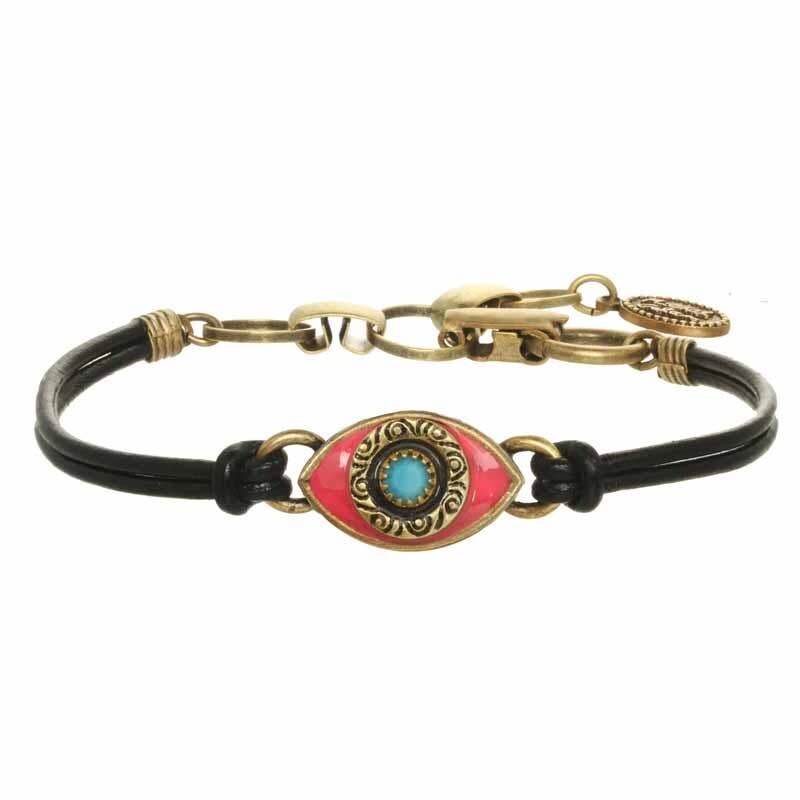 Michal Golan Evil Eye - Pink/Turq Bracelet