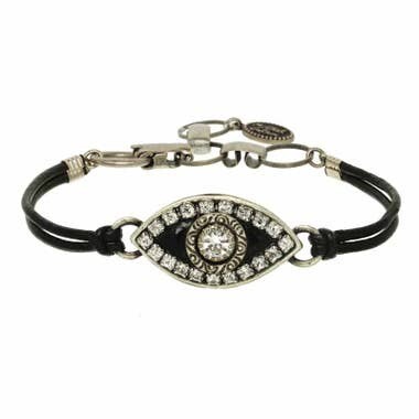Michal Golan Evil Eye - Black/Silver Bracelet