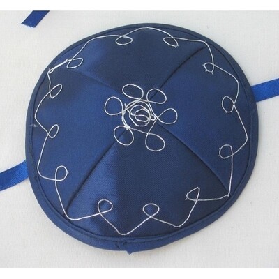 Royal Navy Satin Baby Kippah